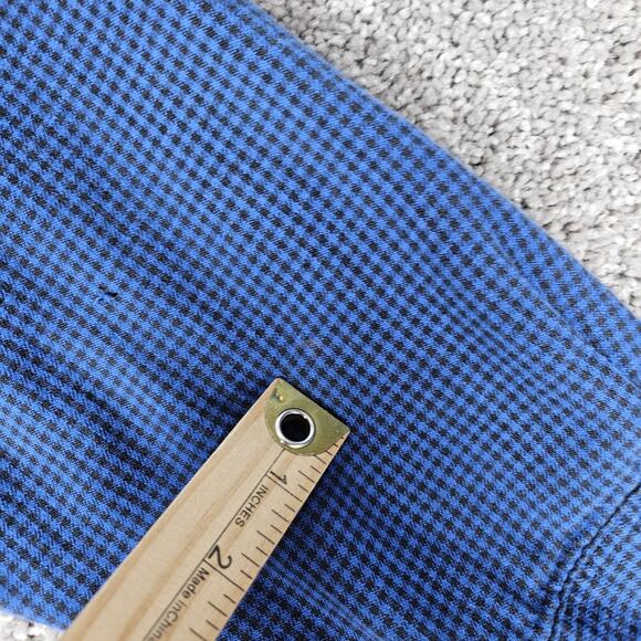 Vtg LL Bean Flannel Mens Large Blue Check Distressed Cabincore Grunge Skater - Picture 14 of 16